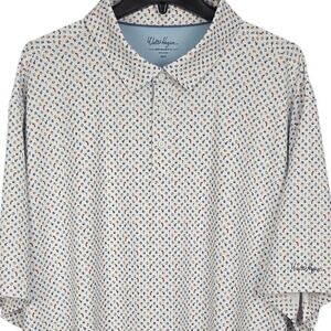 Walter Hagen Golf Polo Men 2XLT White Beach Ball Cocktail Performance Shirt NWOT